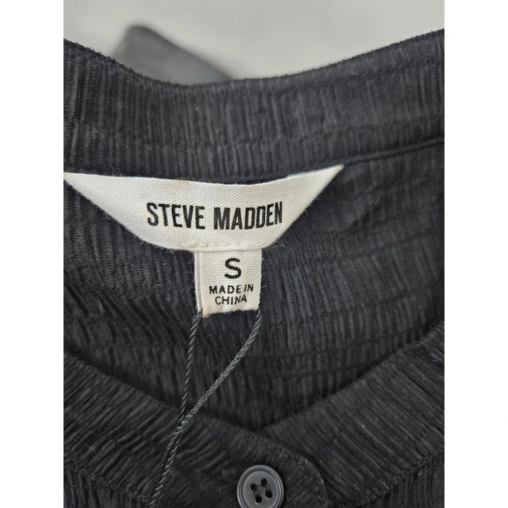 Brand: Steve Madden Size: Small Color: Black Style: Shirt Dress‎ Closure: Button
